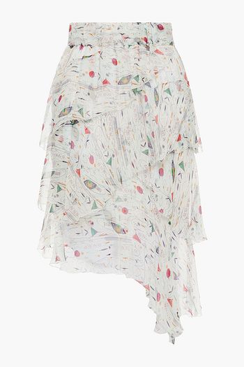 ISABEL MARANT ÉTOILE Gathered printed silk-georgette mini skirt