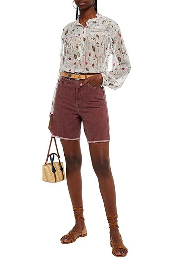 ISABEL MARANT ÉTOILE Frayed denim shorts