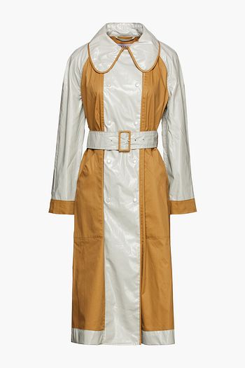 ALEXACHUNG Double-breasted belted coated gabardine trench coat