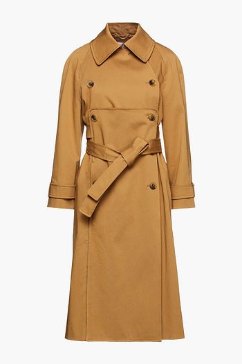 ALEXACHUNG Double-breasted belted cotton-gabardine trench coat