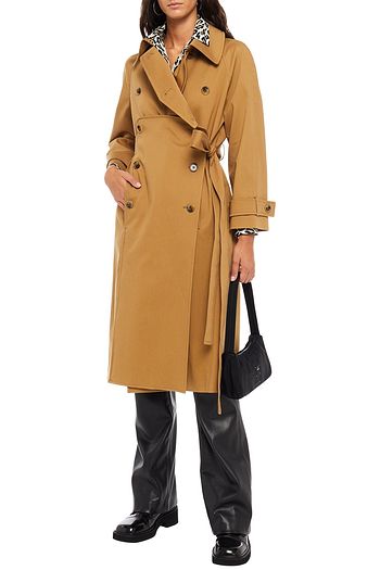 ALEXACHUNG Double-breasted belted cotton-gabardine trench coat