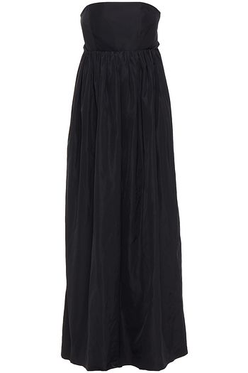 TIBI Strapless gathered taffeta maxi dress