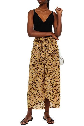 VIX PAULA HERMANNY Lassi Ruffle leopard-print voile pareo