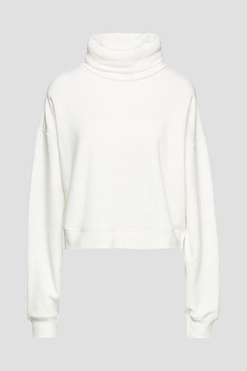 NINETY PERCENT Cropped organic cotton-fleece sweatshirt