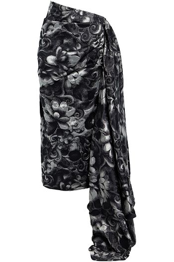 DRIES VAN NOTEN Savin draped ruched jacquard midi skirt