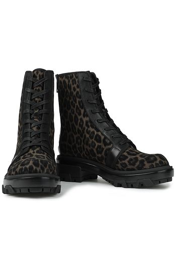 RAG & BONE Leopard-print suede combat boots