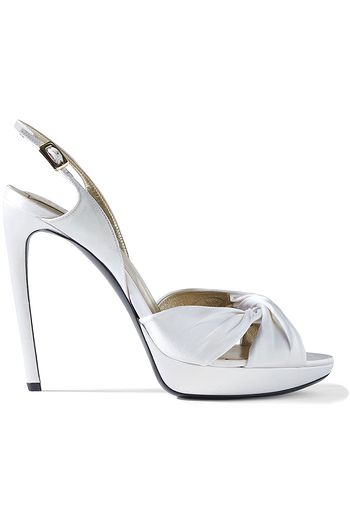 ROGER VIVIER Drapery twisted satin platform slingback sandals