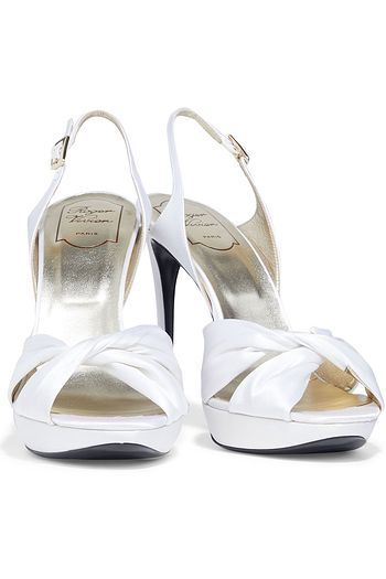ROGER VIVIER Drapery twisted satin platform slingback sandals