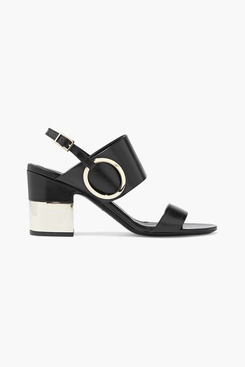 ROGER VIVIER Buckle-embellished leather slingback sandals