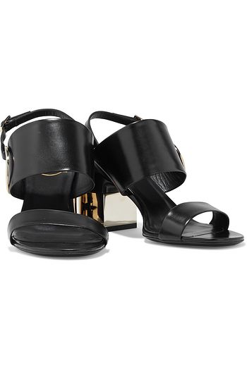 ROGER VIVIER Buckle-embellished leather slingback sandals