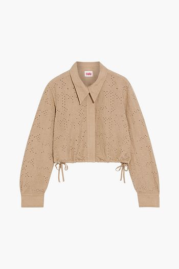 SOLID & STRIPED The Harlow cropped broderie anglaise linen-blend shirt