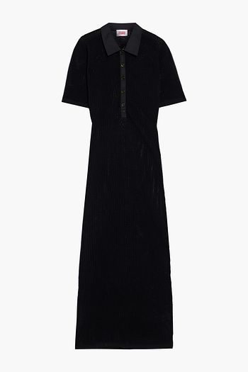 SOLID & STRIPED The Leigh pointelle-knit maxi shirt dress