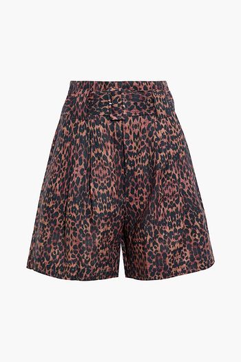 SOLID & STRIPED The Talia belted leopard-print linen shorts