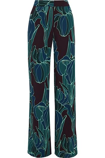 DRIES VAN NOTEN Panter floral-print crepe wide-leg pants