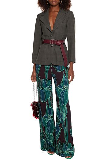 DRIES VAN NOTEN Panter floral-print crepe wide-leg pants