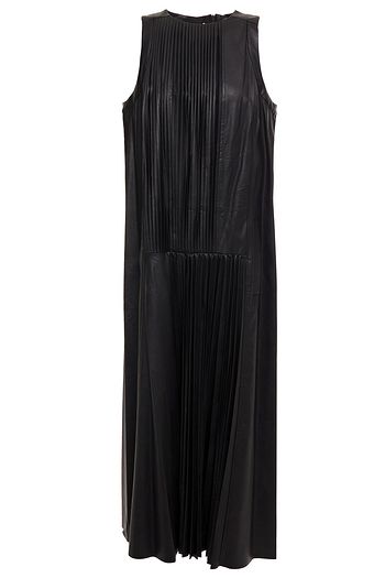 TIBI Pleated faux leather midi dress