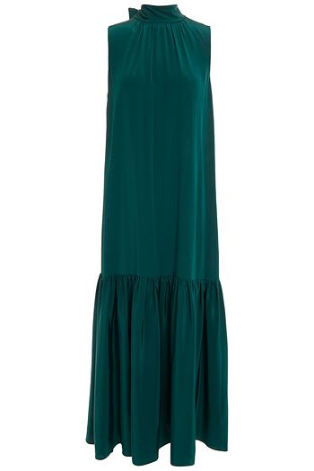 TIBI Gathered silk-cady maxi dress