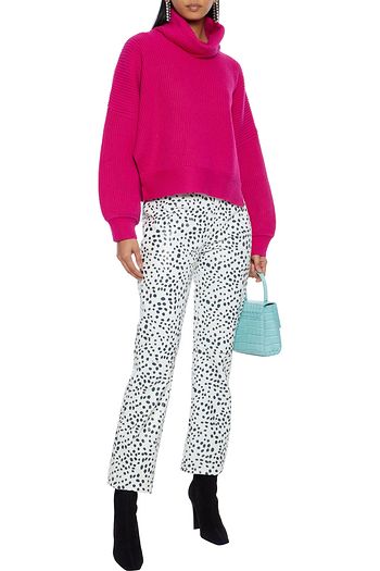 DIANE VON FURSTENBERG Baylor Rollkragenpullover aus einer gerippten Merinowollmischung