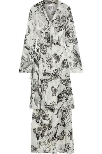 DIANE VON FURSTENBERG Anastasia gestuftes Maxikleid aus Seidenchiffon mit Print