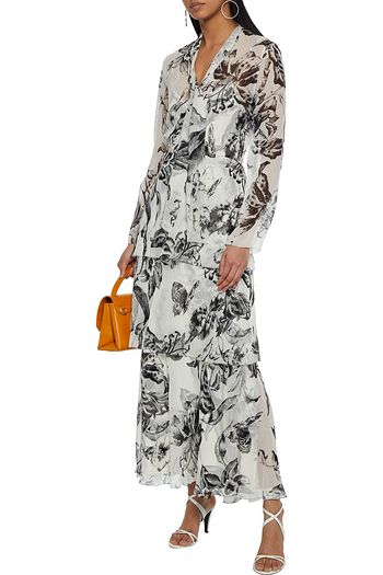 DIANE VON FURSTENBERG Anastasia gestuftes Maxikleid aus Seidenchiffon mit Print