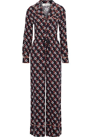 DIANE VON FURSTENBERG Cori bedruckter Jumpsuit aus Cupro-Twill