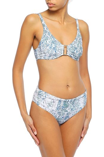 MELISSA ODABASH Bel Air ruched printed mid-rise bikini briefs