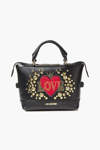 LOVE MOSCHINO Embellished faux leather tote