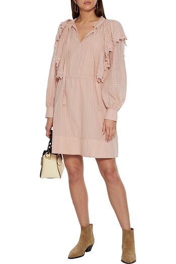 SEE BY CHLOÉ Ruffled cotton-jacquard mini dress
