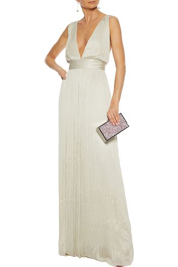 MARIA LUCIA HOHAN Ryana open-back plissé silk-tulle gown
