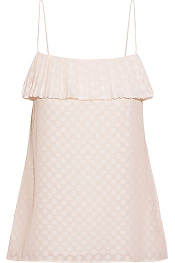 ZIMMERMANN Pleated burnout crepe de chine top
