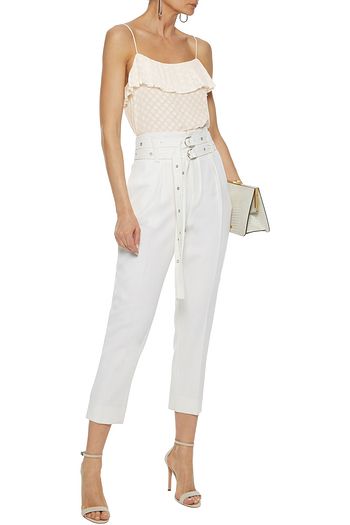 ZIMMERMANN Pleated burnout crepe de chine top