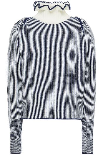 SEE BY CHLOÉ Ruffled jacquard-knit sweater