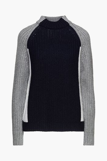 BOGNER Color-block ribbed-knit sweater