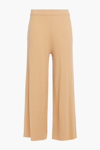 NINETY PERCENT Ribbed Lyocell-blend wide-leg pants