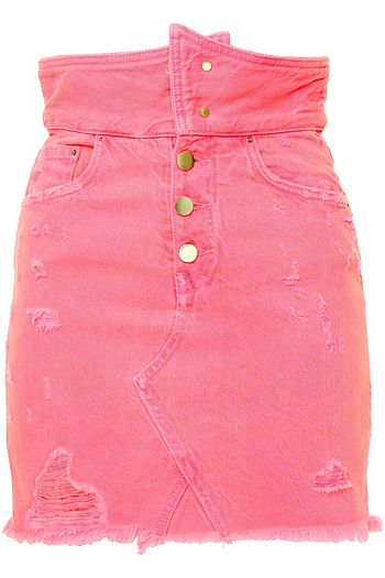 AMIRI Distressed denim mini skirt