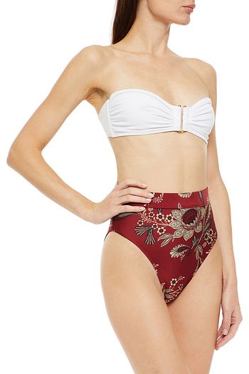 ZIMMERMANN Juno floral-print high-rise bikini briefs
