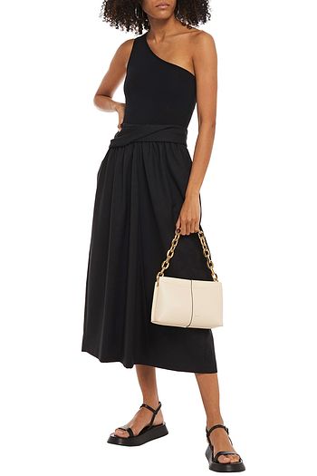 3.1 PHILLIP LIM Twist-front gathered wool-blend twill midi skirt