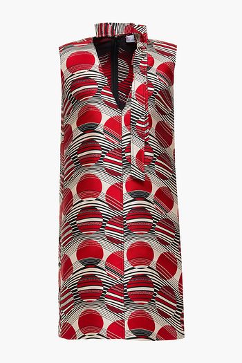 REDVALENTINO Tie-neck jacquard mini dress