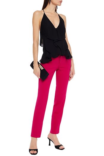 ROLAND MOURET Zenna ruffled silk crepe de chine camisole