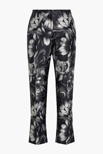 DRIES VAN NOTEN Paola cropped floral-jacquard tapered pants
