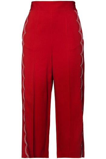 REDVALENTINO Topstitched crepe culottes