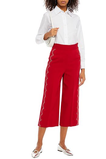 REDVALENTINO Topstitched crepe culottes