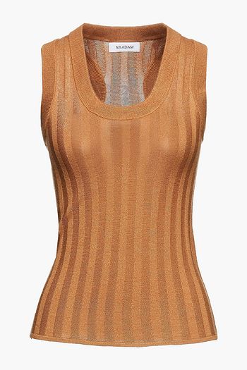 NAADAM Ribbed silk and cashmere-blend tank