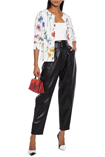 OSCAR DE LA RENTA Floral-print knitted cardigan