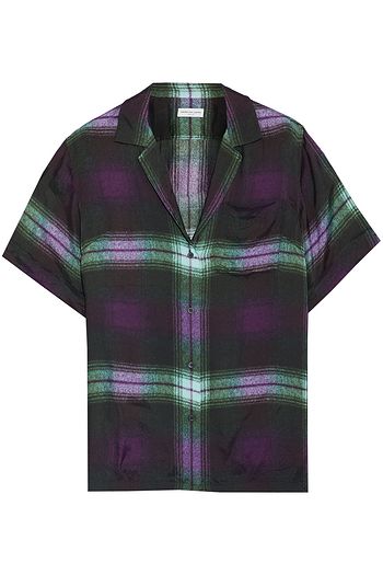 DRIES VAN NOTEN Clive oversized checked silk-twill shirt