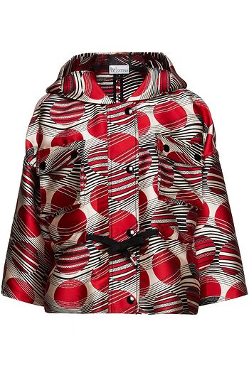 REDVALENTINO Satin-jacquard hooded jacket