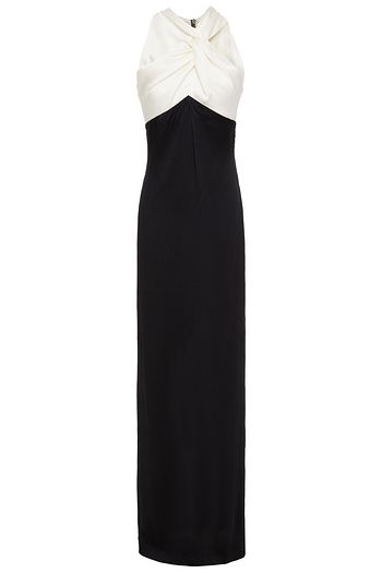 ROLAND MOURET Gazella twisted hammered stretch-silk satin gown
