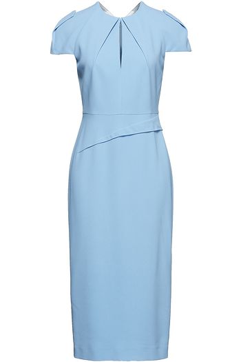 ROLAND MOURET Eppleton pleated crepe midi dress