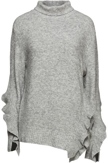 3.1 PHILLIP LIM Ruffled mélange knitted turtleneck sweater