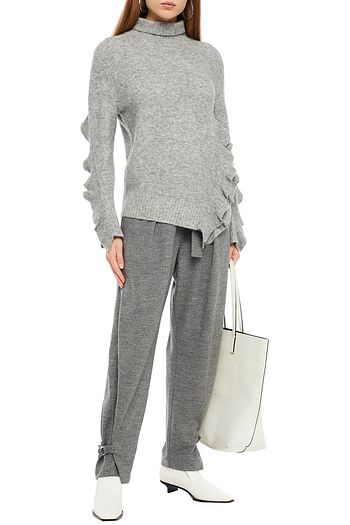 3.1 PHILLIP LIM Ruffled mélange knitted turtleneck sweater